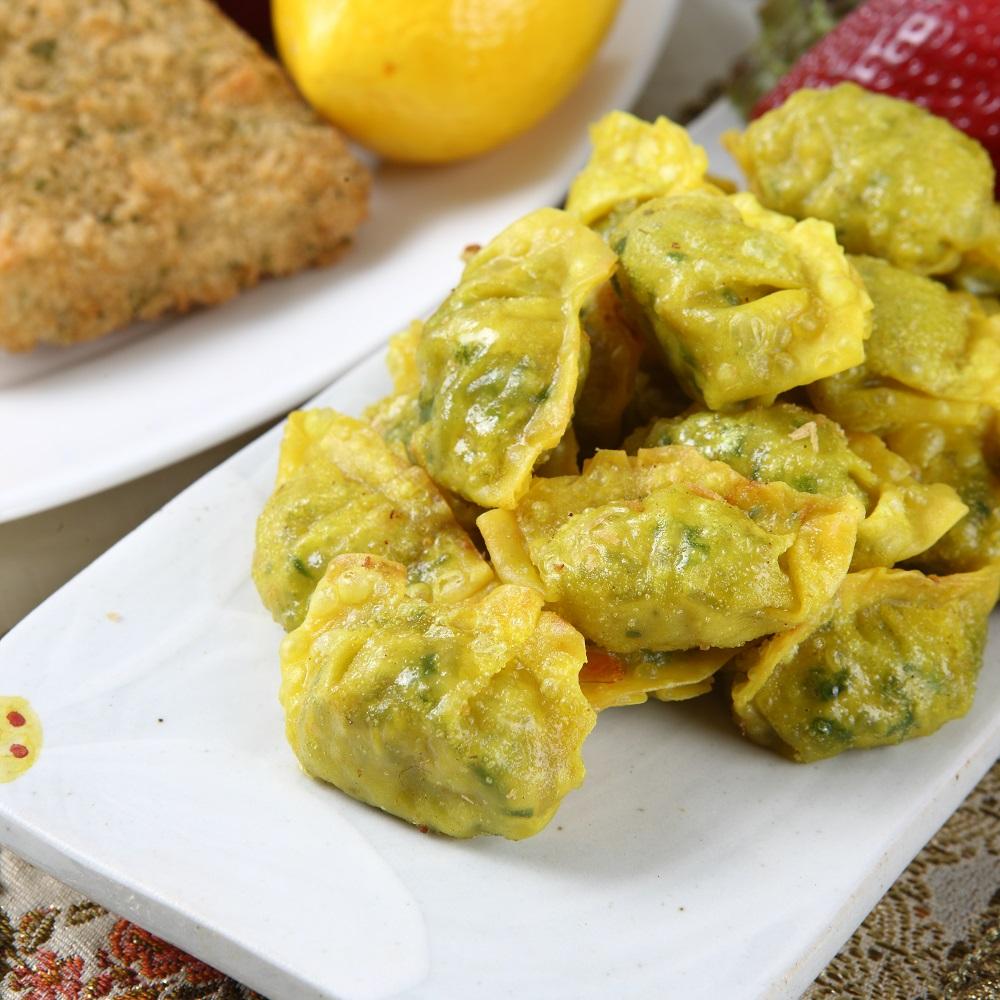 Yellow Japchae Dumplings [made of Soybean protein, tofu, seaweed calcium]